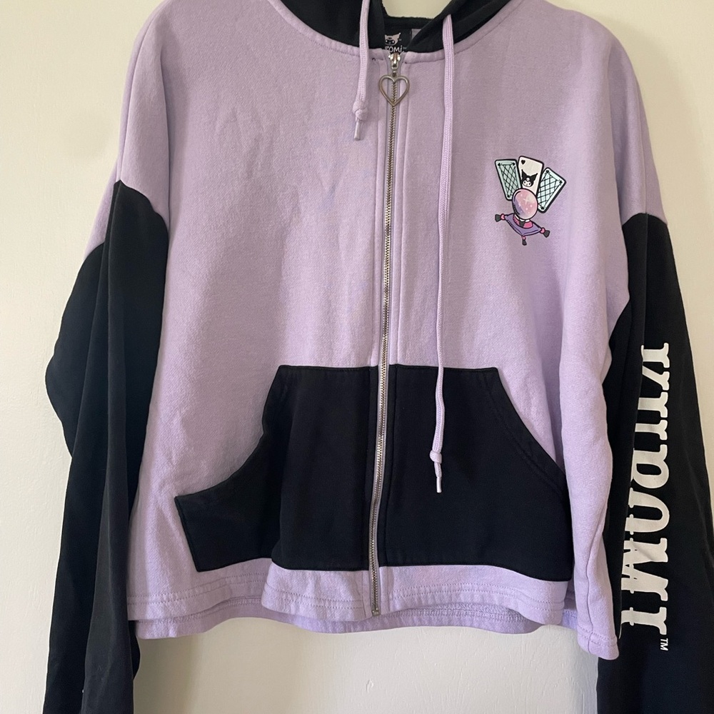 Purple and Black Zip-Up Hoodie